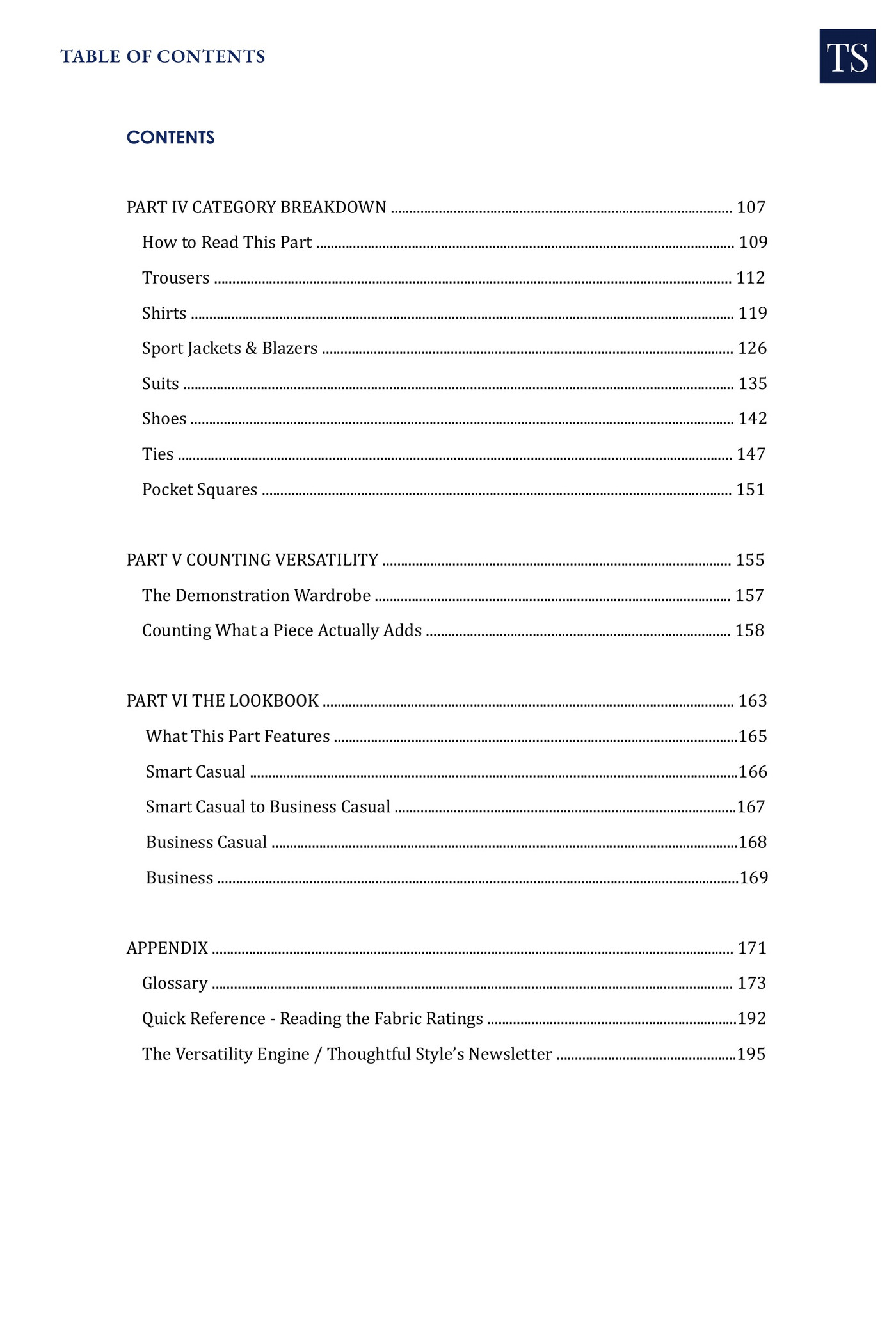 Table of contents, page 2 of 2, continuing the list of parts and chapters.